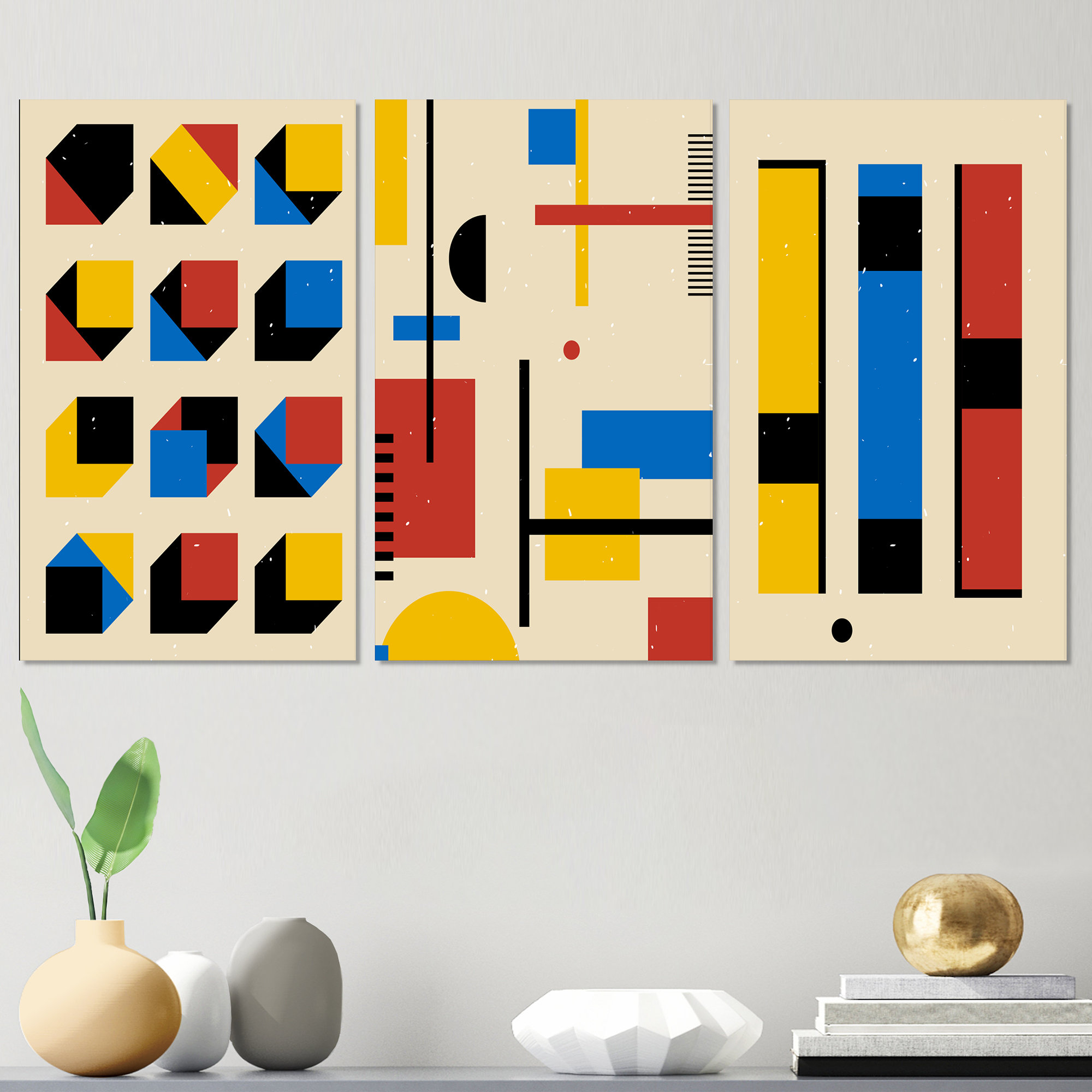 Corrigan Studio® Minimal Abstract Shapes In Retro Colors VII Mid