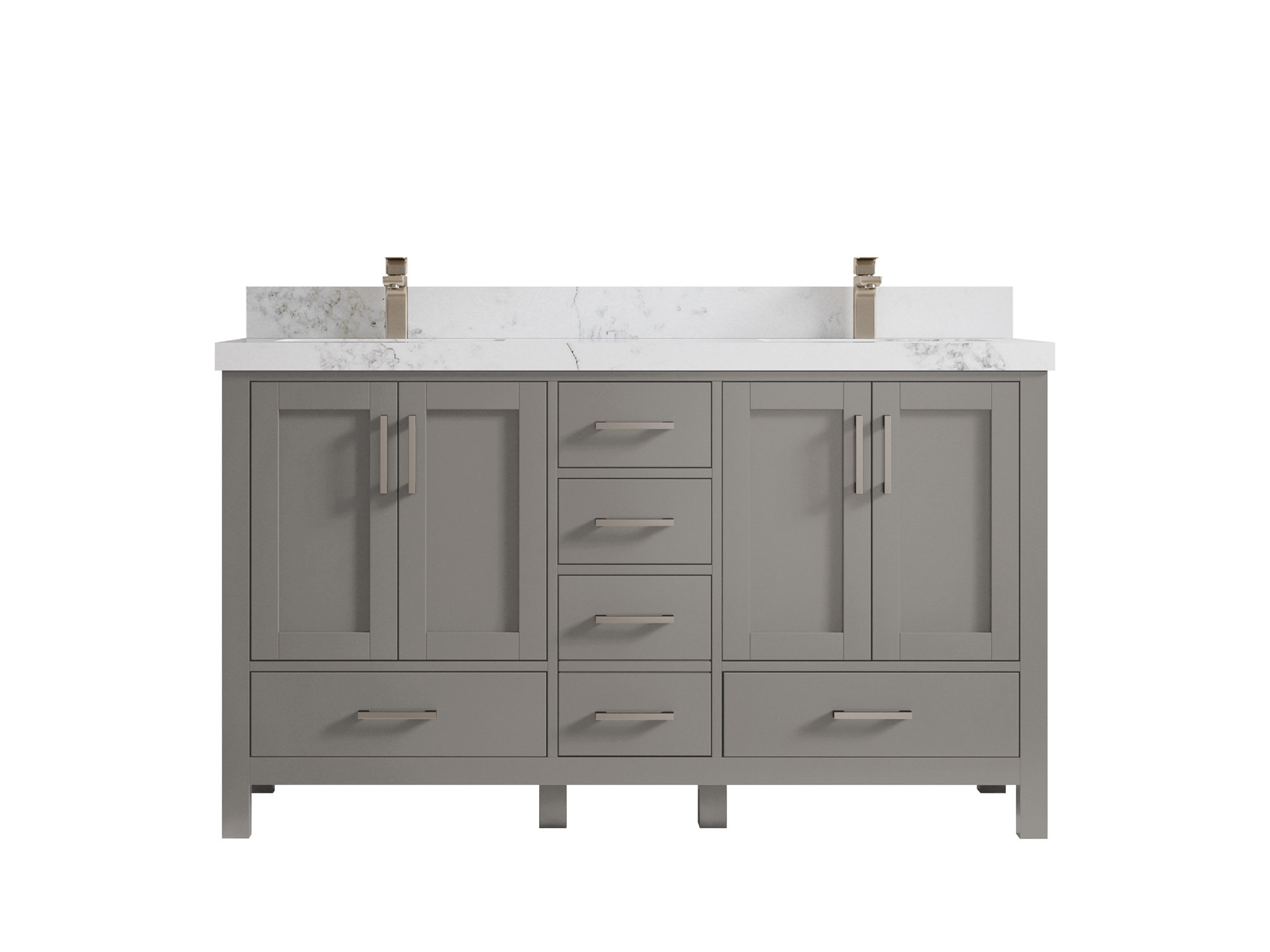 Willow Collections Malibu 60'' Free-standing Double Bathroom Vanity ...