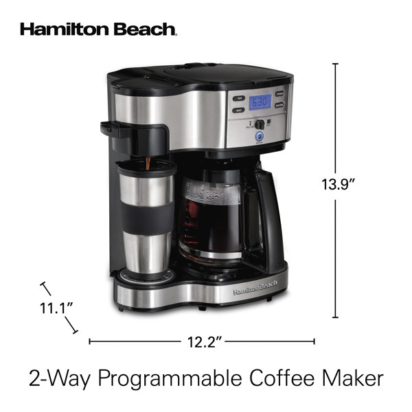 Hamilton Beach® 2-Way Brewer 12 Cup Glass Carafe Stainless Steel