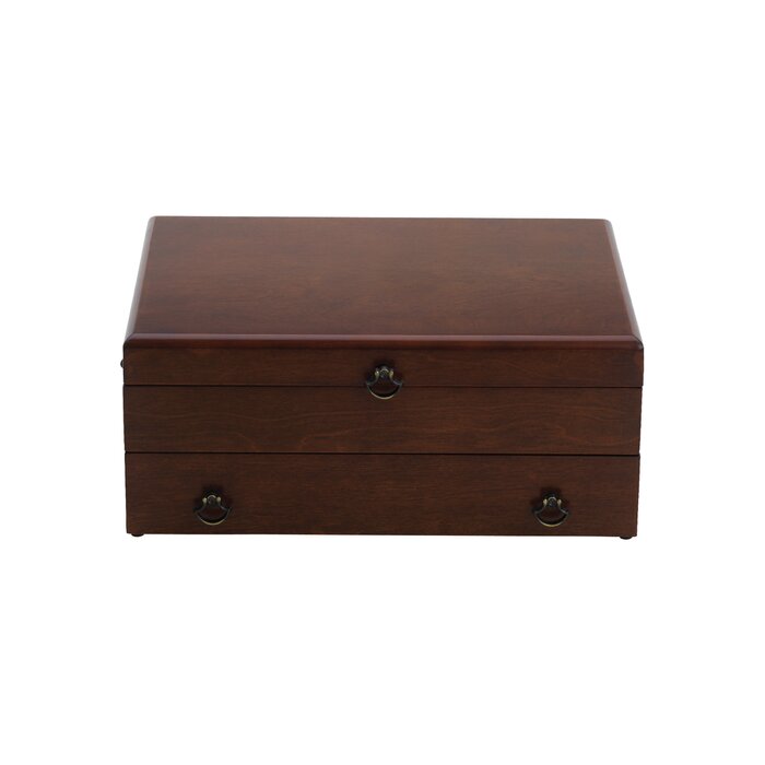 Reed & Barton Bristol Cherry Brown Silverware Chest with Brown Lining ...