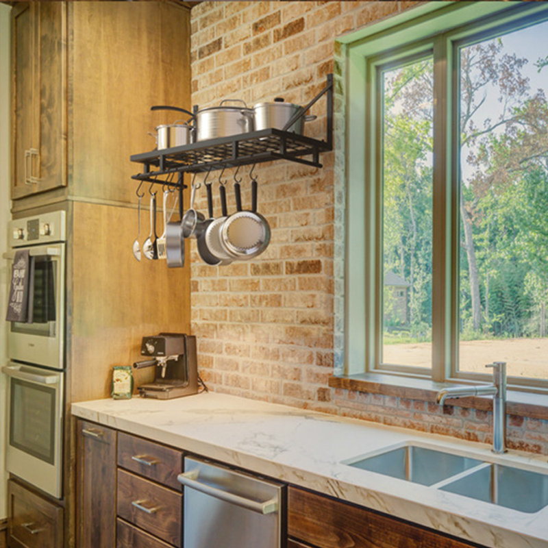 Prep & Savour Handcrafted Wall Mounted Pot Rack & Reviews | Wayfair