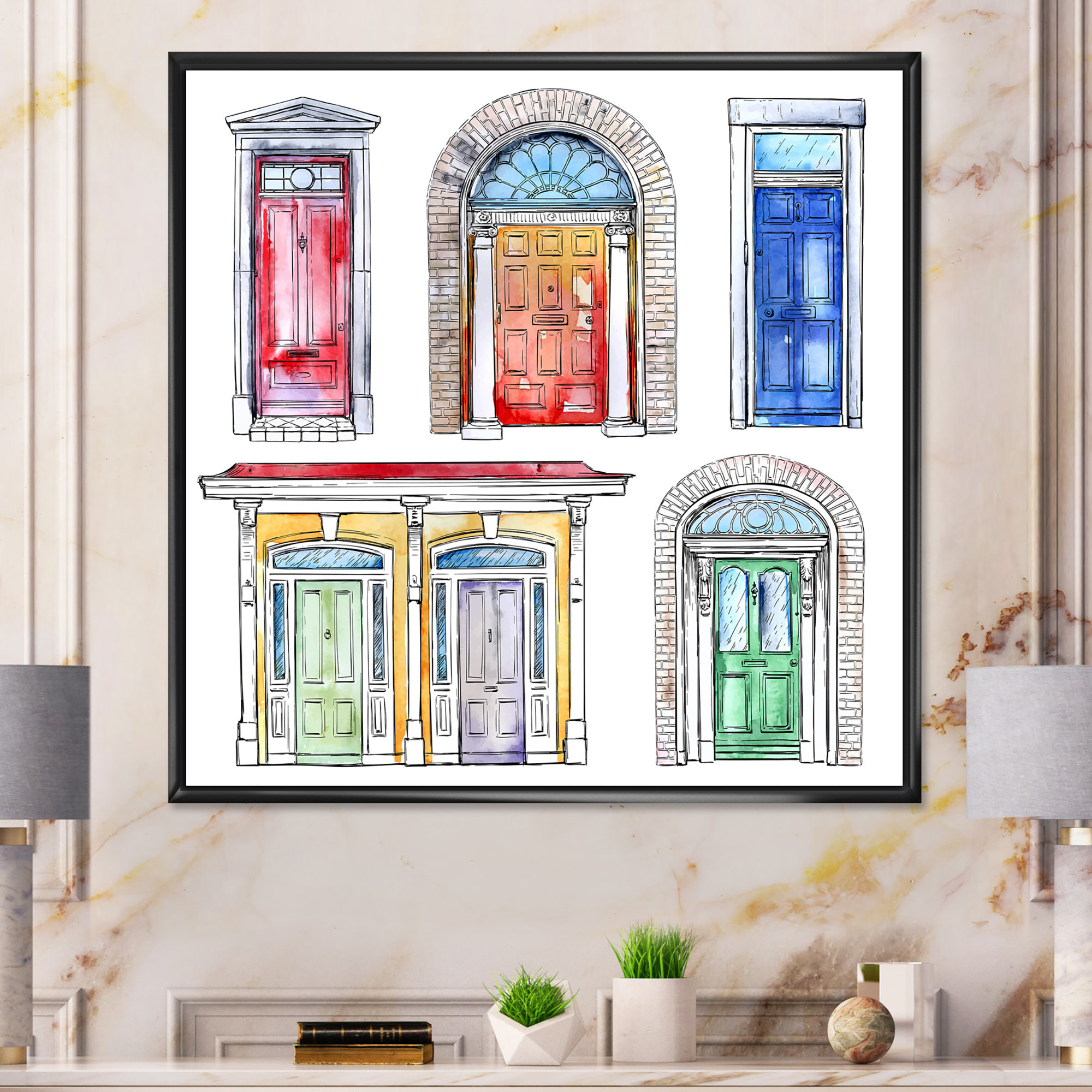 Winston Porter Collection Of Vintage Door Painting on Canvas Wayfair