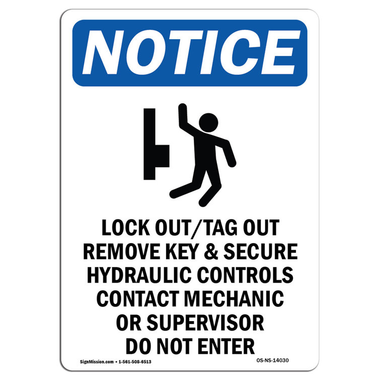 SignMission Lock Outtag Out Remove Sign with Symbol Wayfair