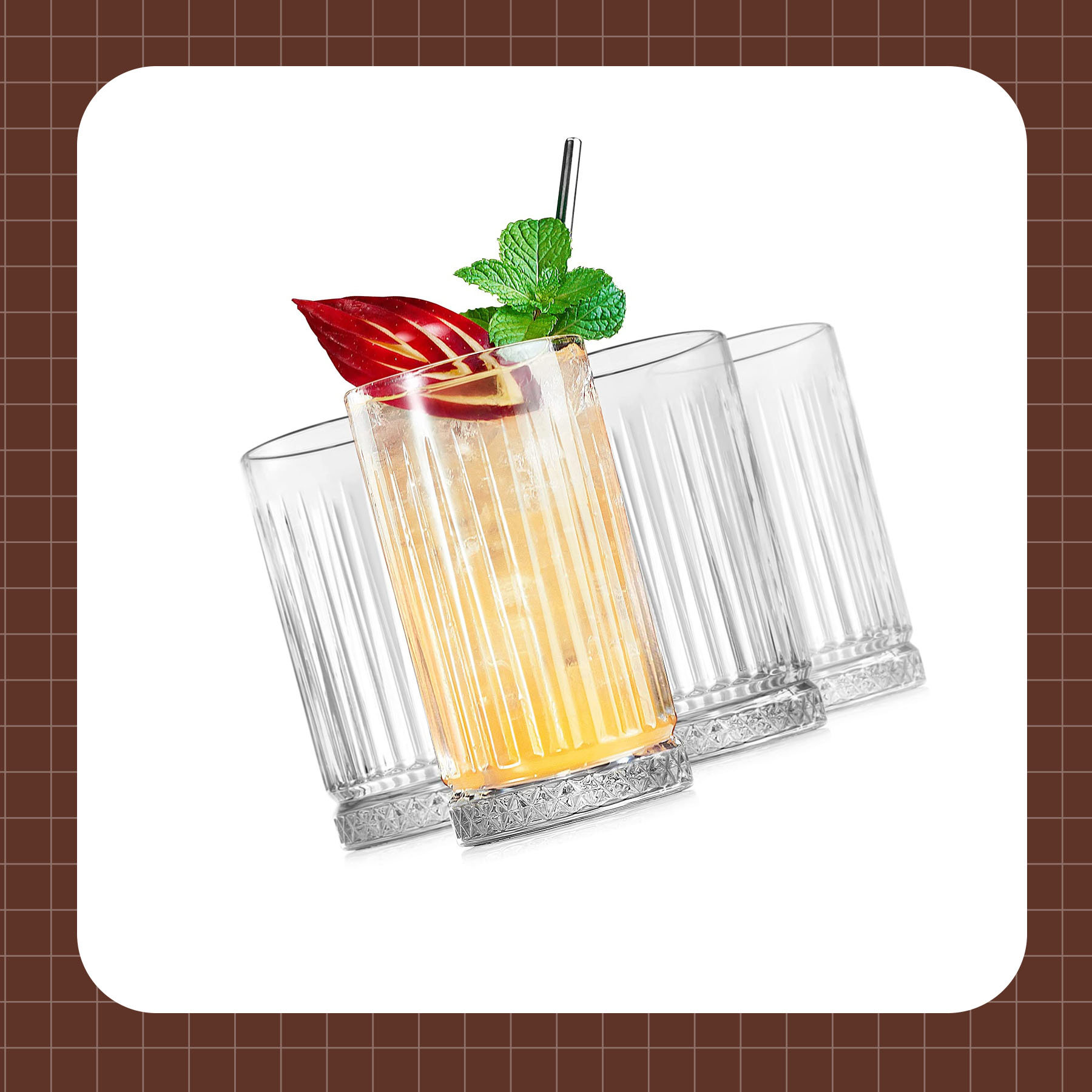 Eternal Night Highball Glasses 14 Fl.Oz,Set Of 4, Lead-Free Drinking ...