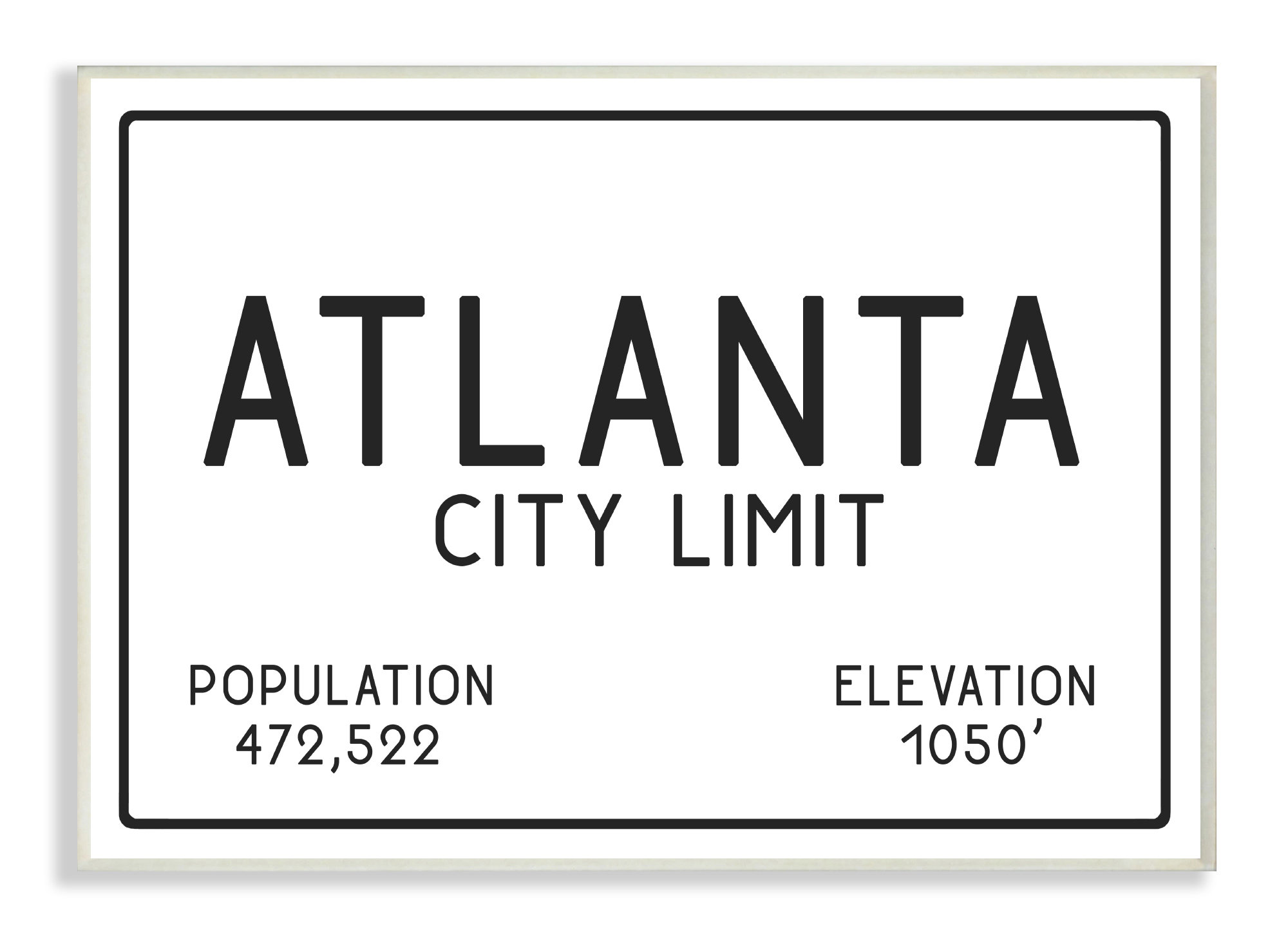 Williston Atlanta City Limit by Daphne Polselli Textual Art on