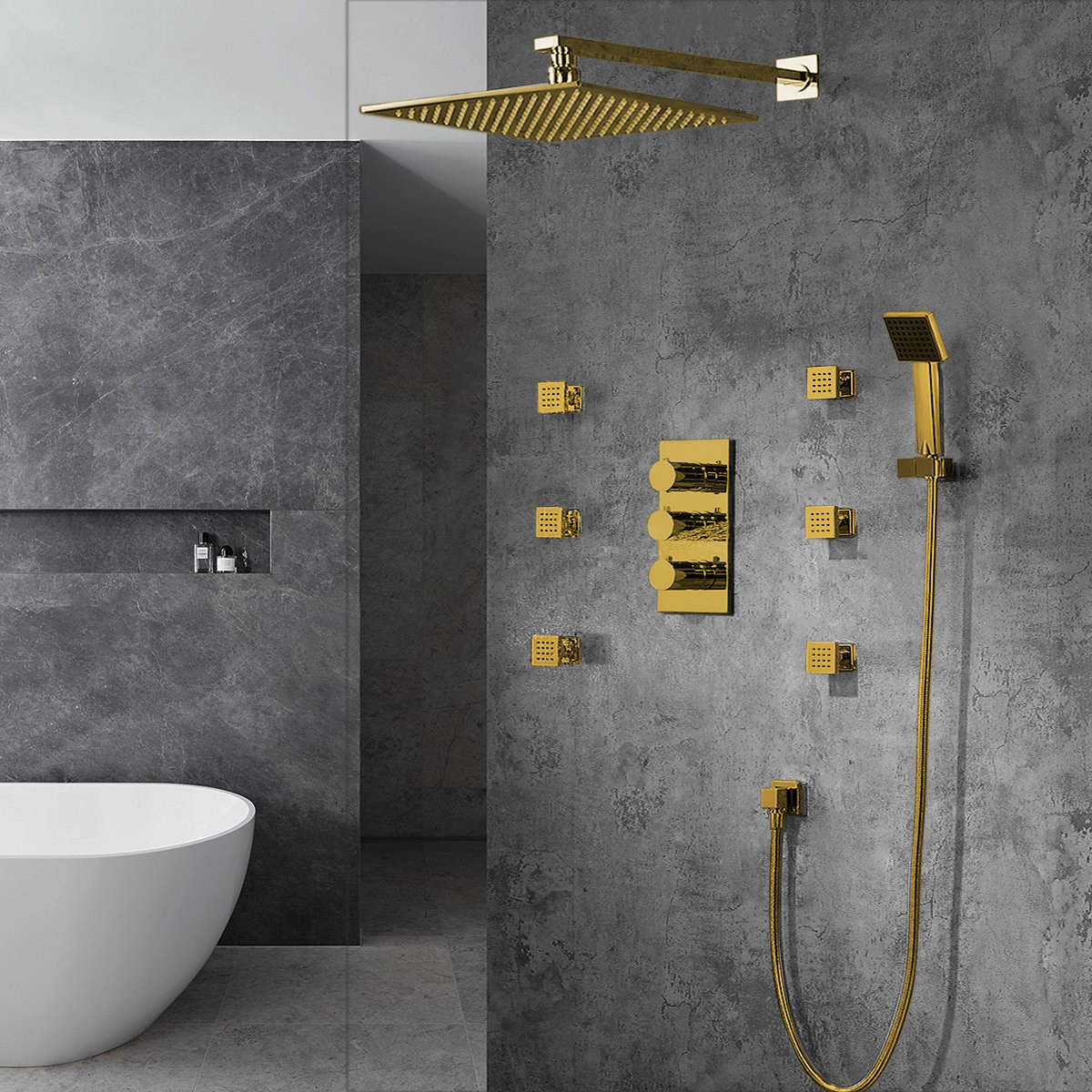 FontanaShowers Trialo Color Changing LED Volume Control Complete Shower