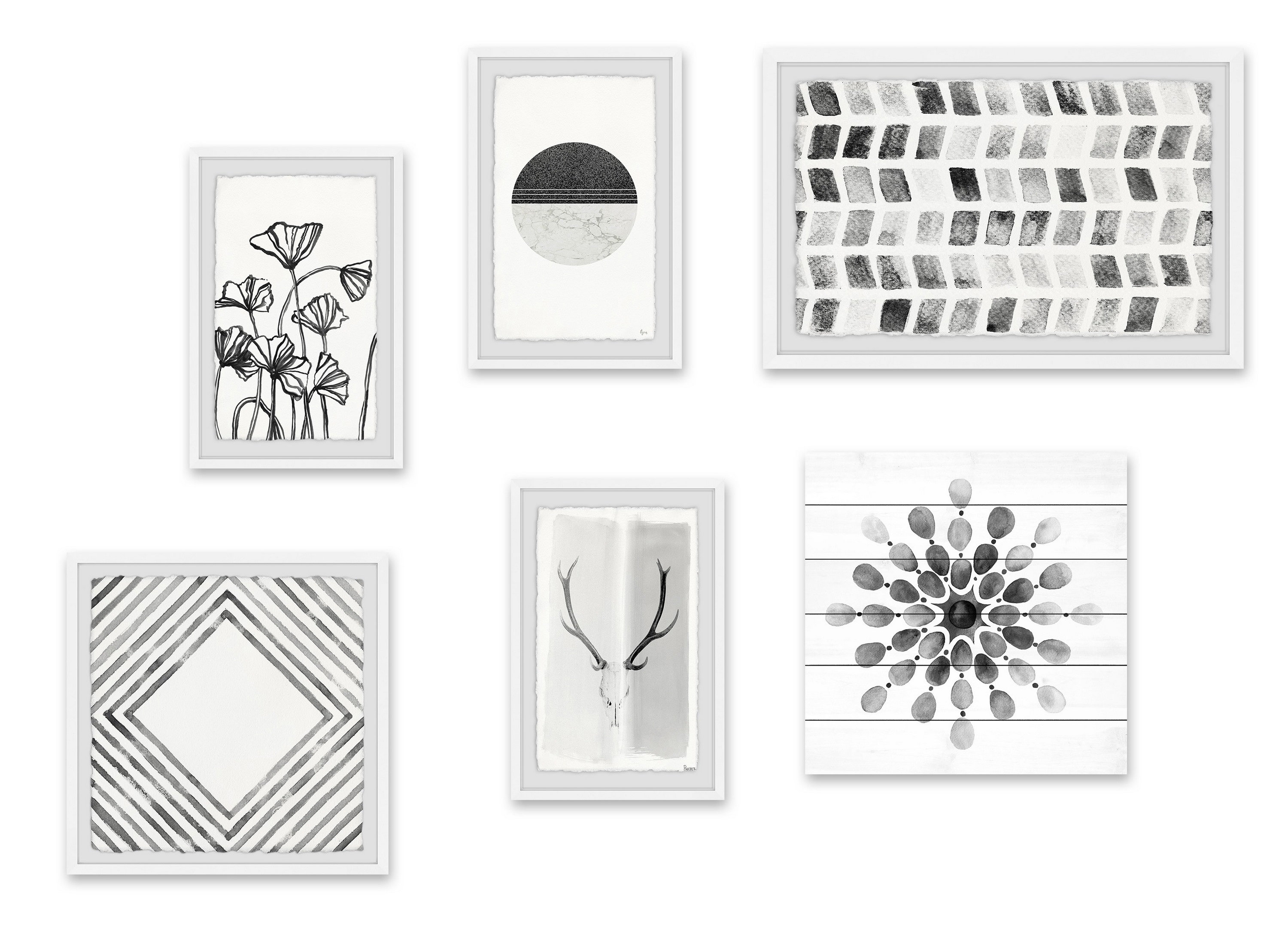 Wrought Studio Multiple Contours 6 Piece Picture Frame Gallery Wall