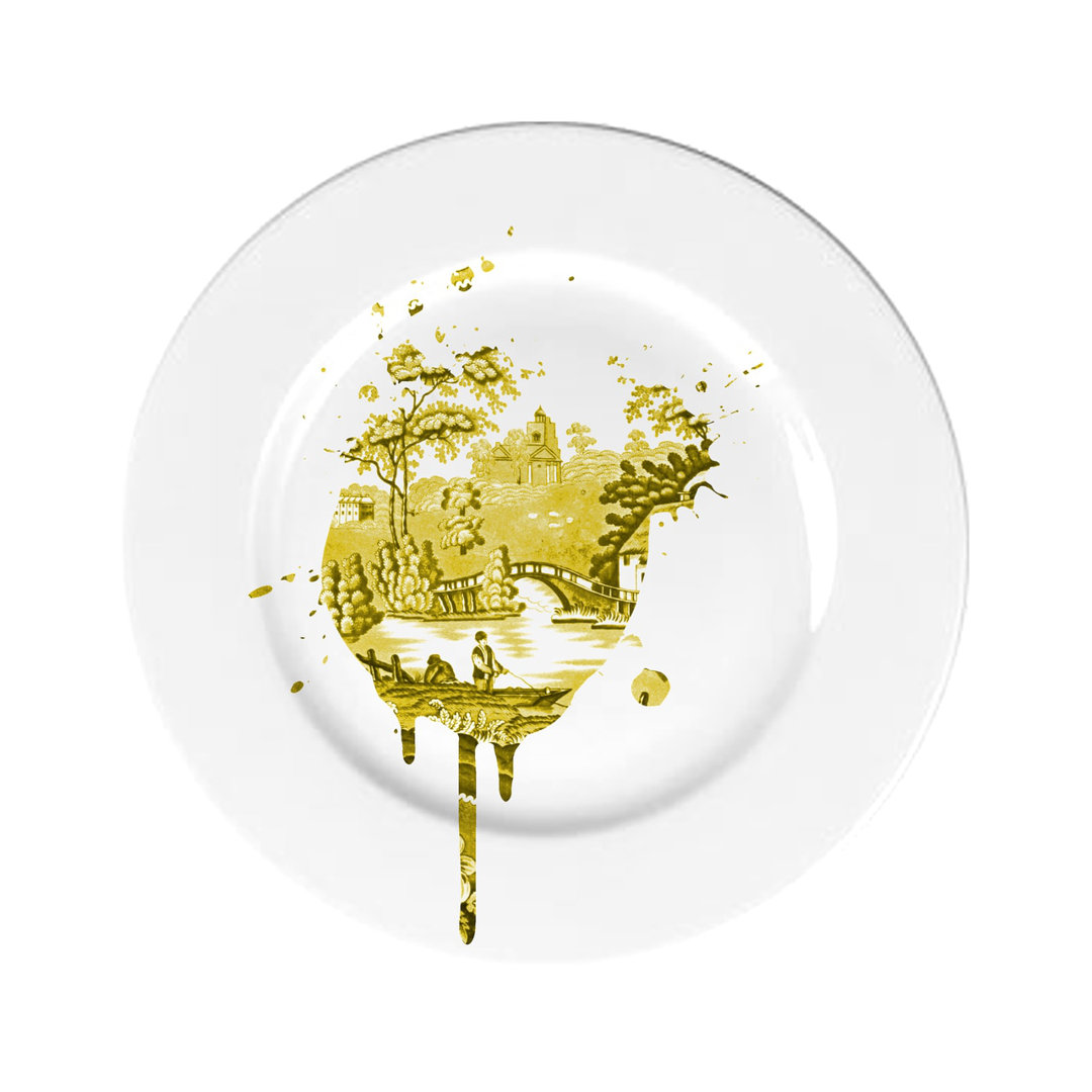 Ebern Designs 20,3 cm Speiseteller Quadrello aus Bone China