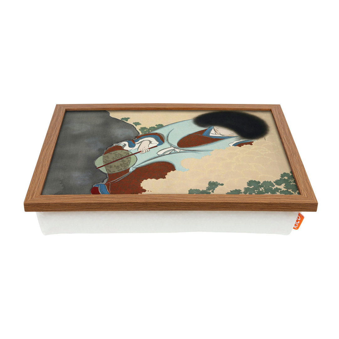 East Urban Home Laptop-Tablett Woman by the Chrysanthemums von Kamisaka Sekka