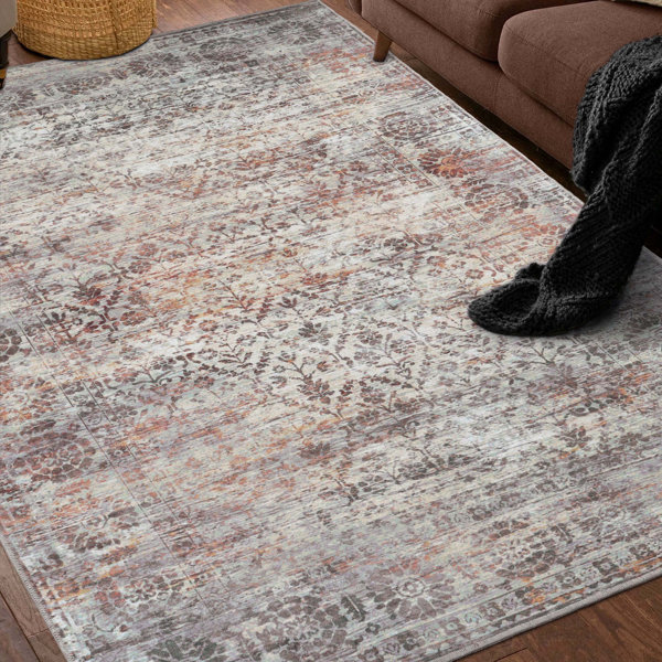 Williston Forge Distressed Diamond Lattice Indoor Rug | Wayfair