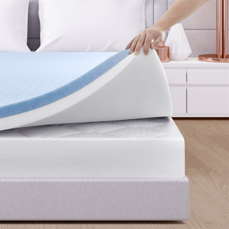 Luxury 2" ThickDouble Memory Foam Mattress Topper with 2 way knitted Cover 