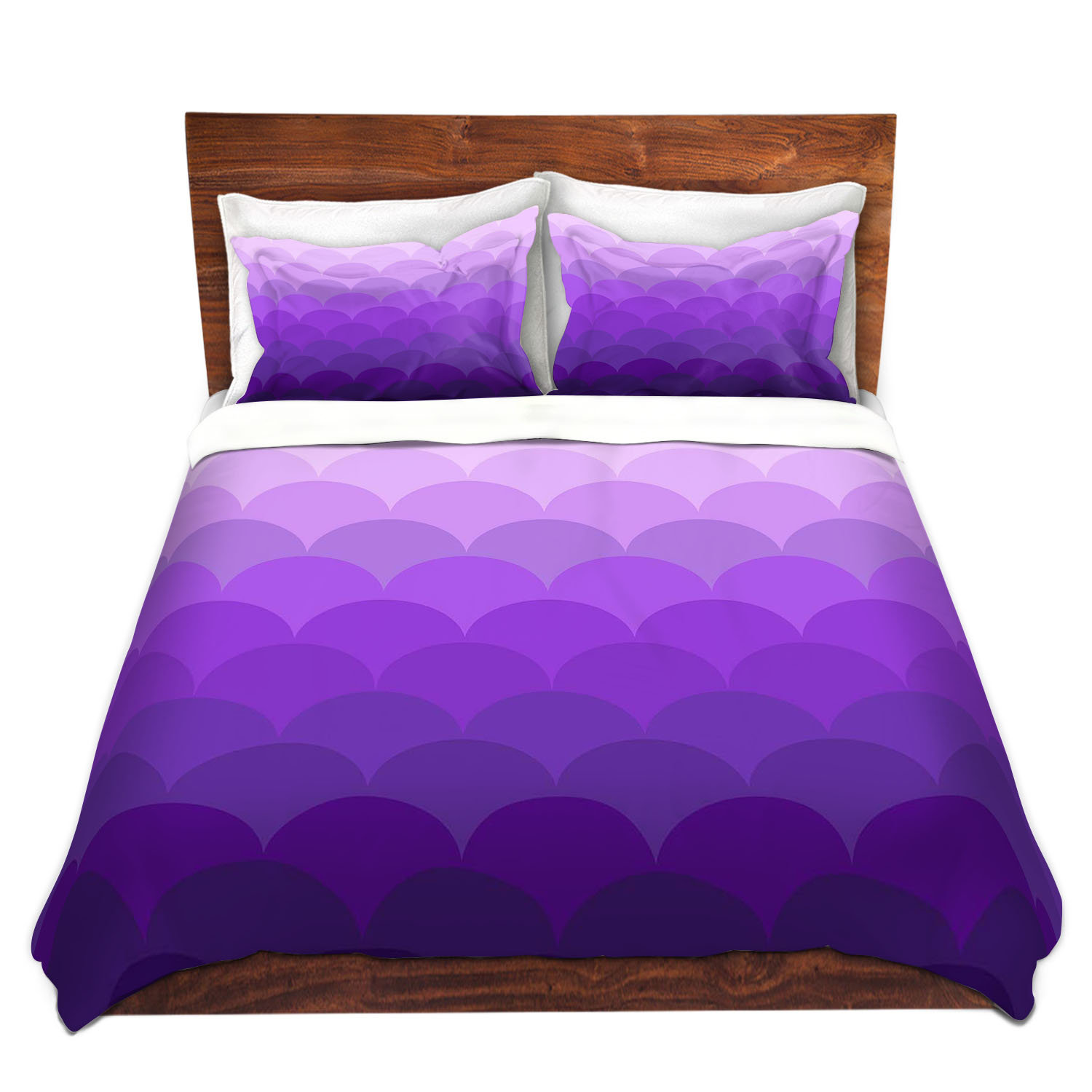 Zoomie Kids Dorchester Organic Saturation Purple Ombre Scales Microfiber Duvet Covers, Size: Twin