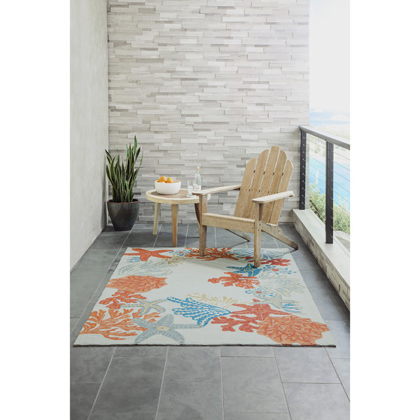 Bayou Breeze Fuhrmann Handmade Tufted Polyester Area Rug in Blue/Orange ...