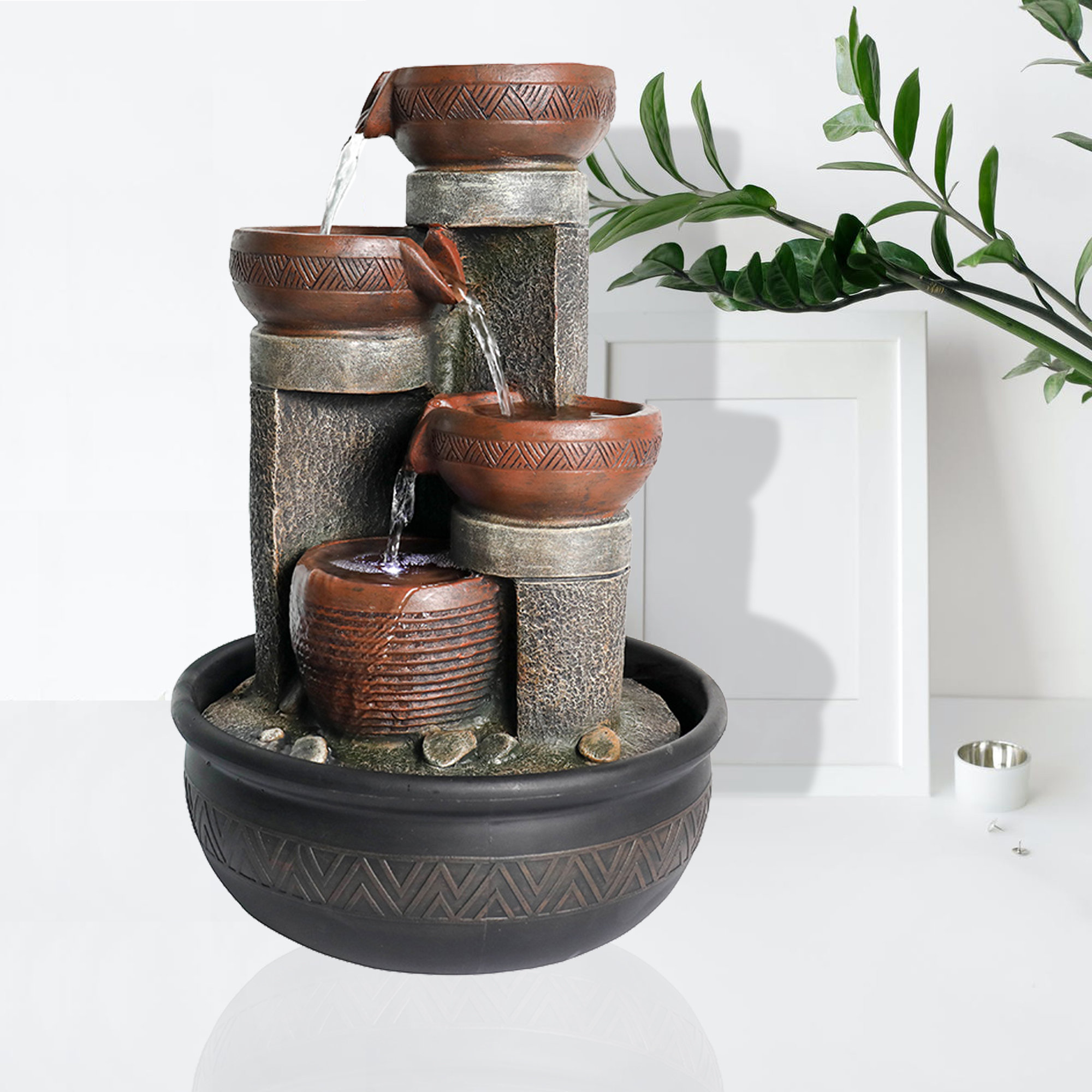 Union Rustic Aalasia Resin Water Fountain with Light & Reviews Wayfair