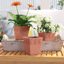 NEW!! Flower Pot Flowerpot Plastic Square Anthracite Teracotta dkwt 