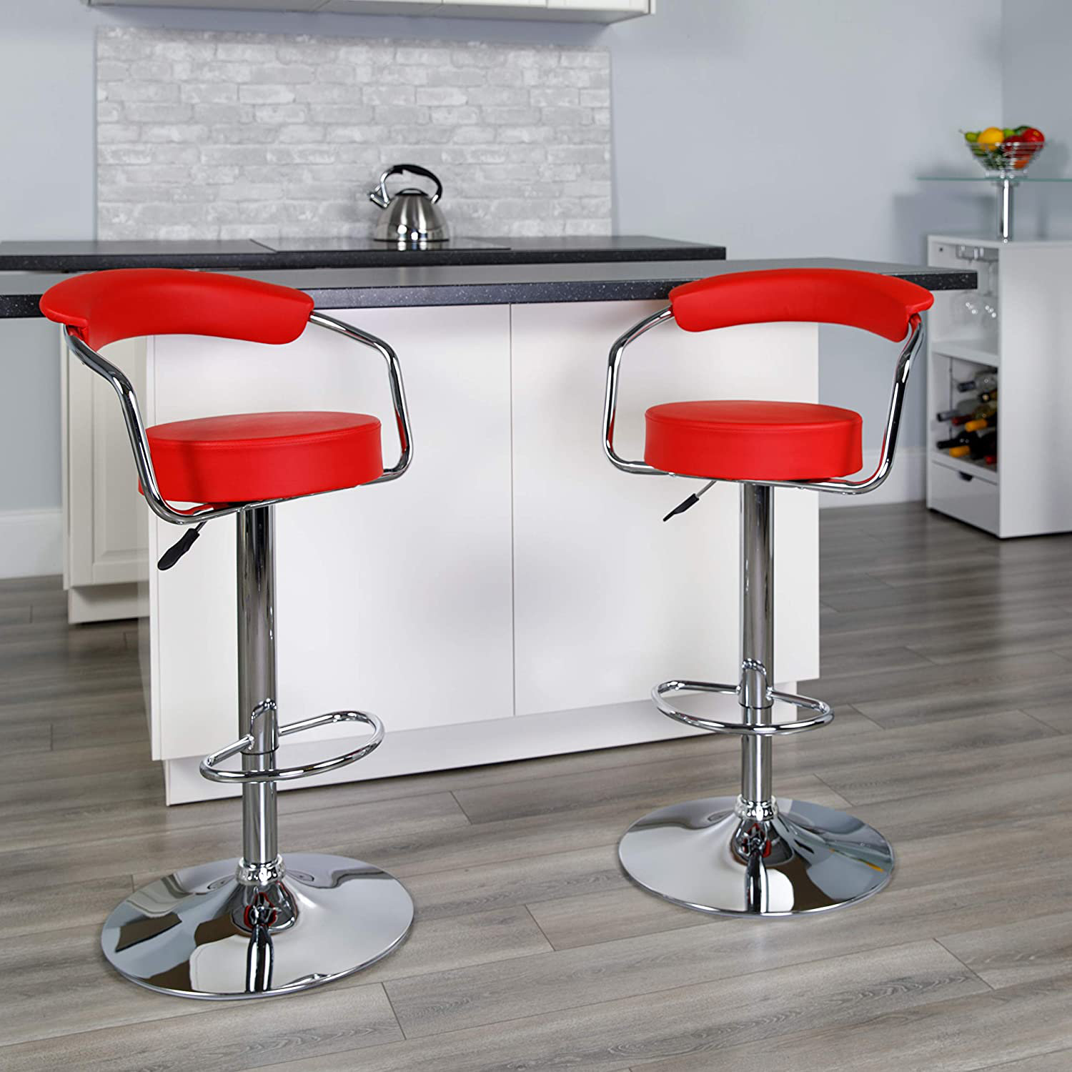 Orren Ellis Linxi Swivel Adjustable Height Bar Stool Wayfair