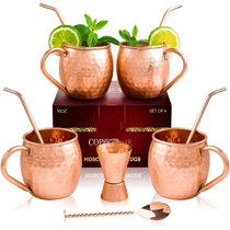 Moscow Mule Copper Mugs Stainless Steel Lining Kitchen 16 oz 