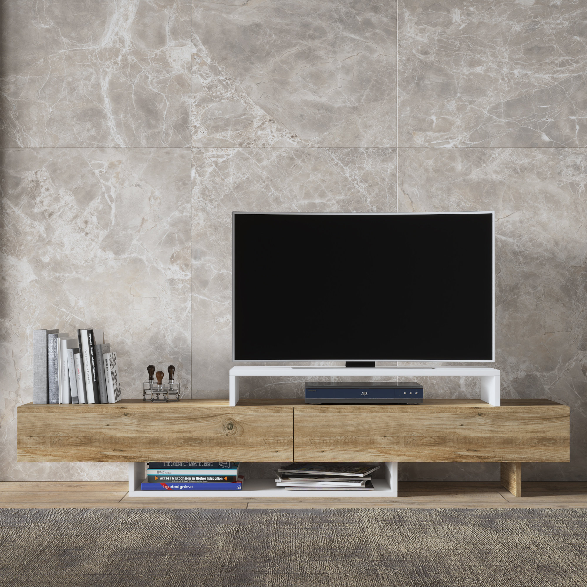 Houseella Zen Minimalist TV Stand For TVs Up To 65 Media Console 