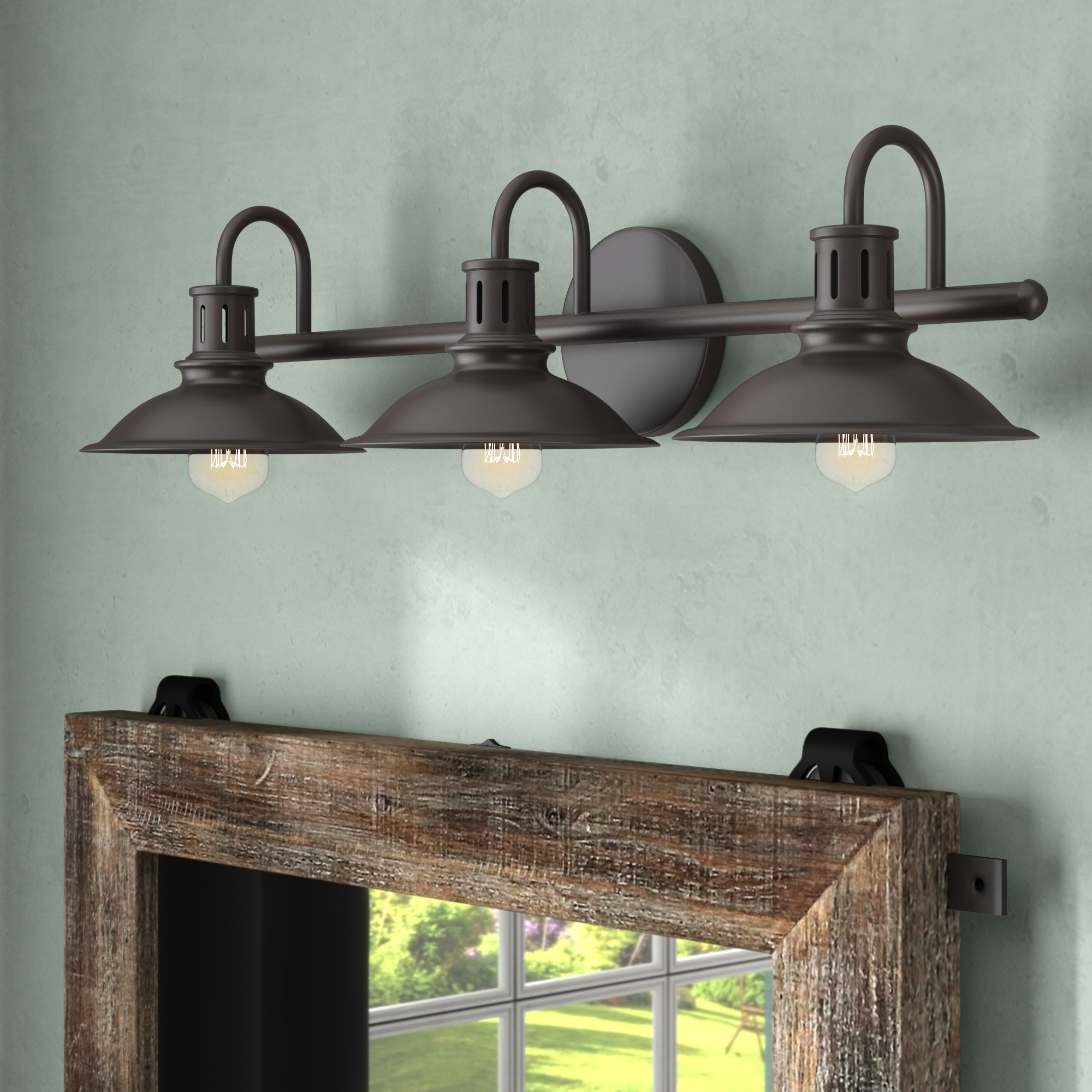 modern industrial bathroom lighting