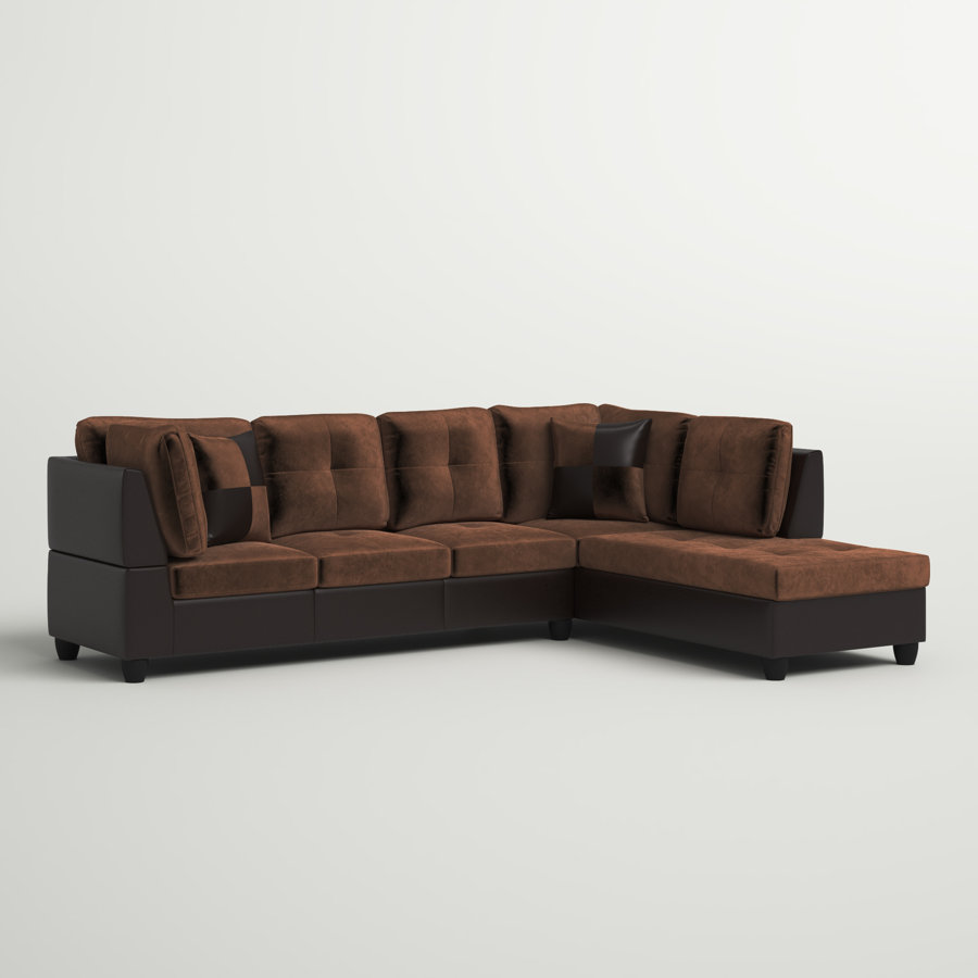 Burman 103.5" Wide Faux Leather Sofa & Chaise