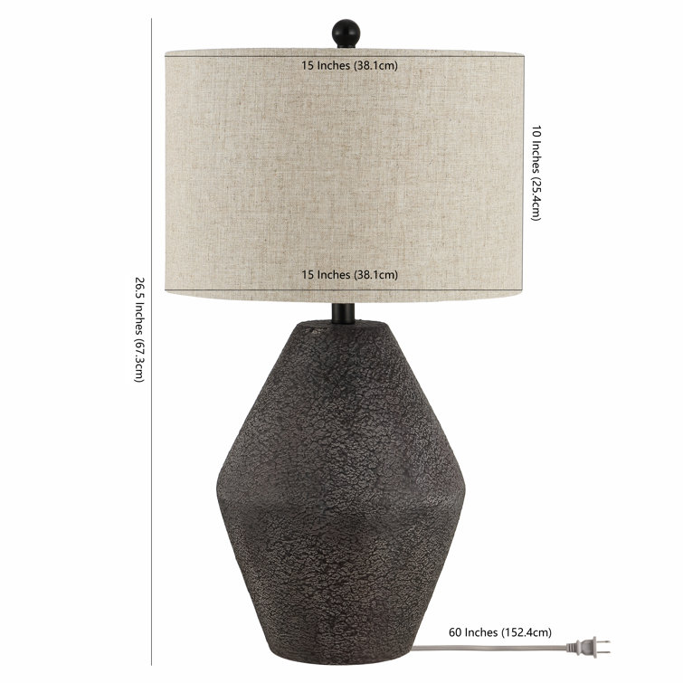 Ersta Angled Gourd Silhouette Table Lamp in Earthy Brown with Oatmeal Shade