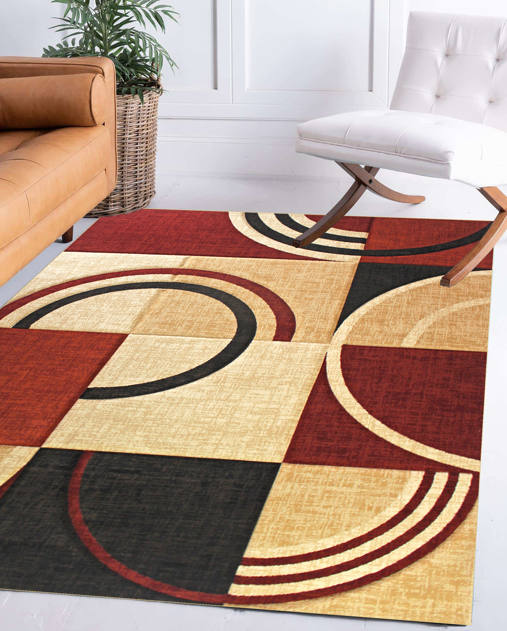Orren Ellis Olcay Abstract Red Area Rug Wayfair