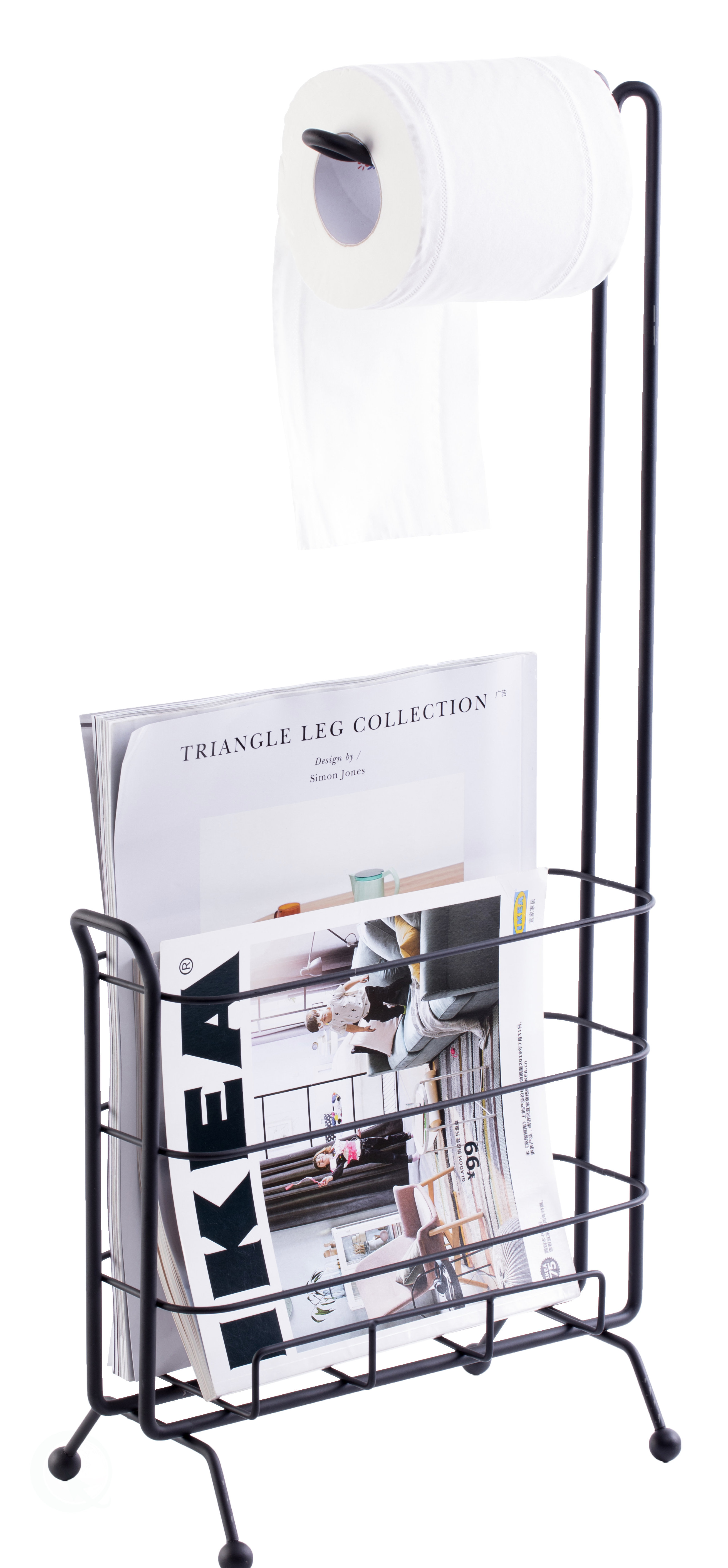 Basicwise Metal Freestanding Toilet Paper Holder with Magazine Rack ...