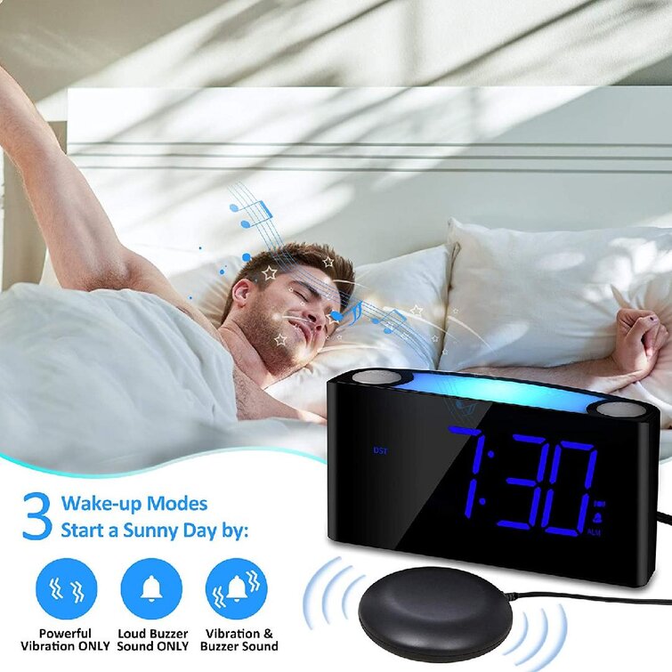 Vibrating Alarm Clock for Heavy Sleepers Extra Loud Alarm Clock with Bed Shaker 