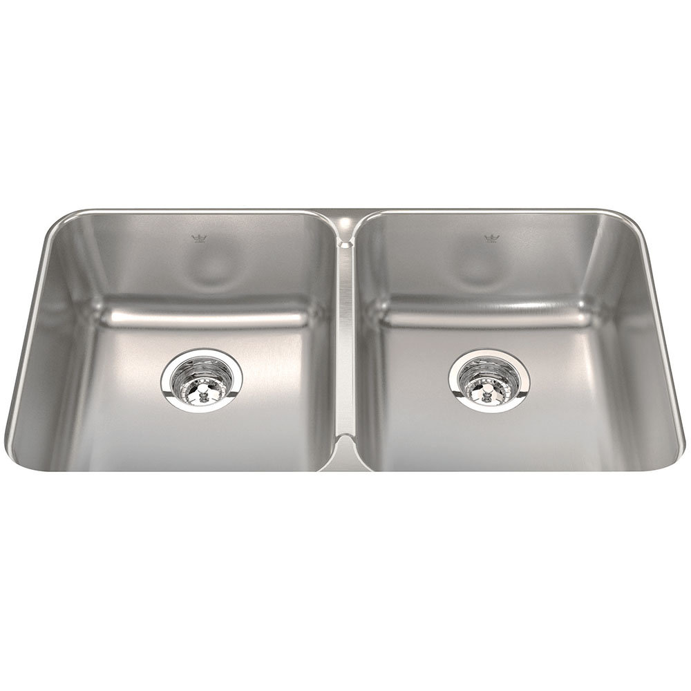 Kindred 18.75'' W Double Bowl Stainless Steel Undermount Kitchen Sink