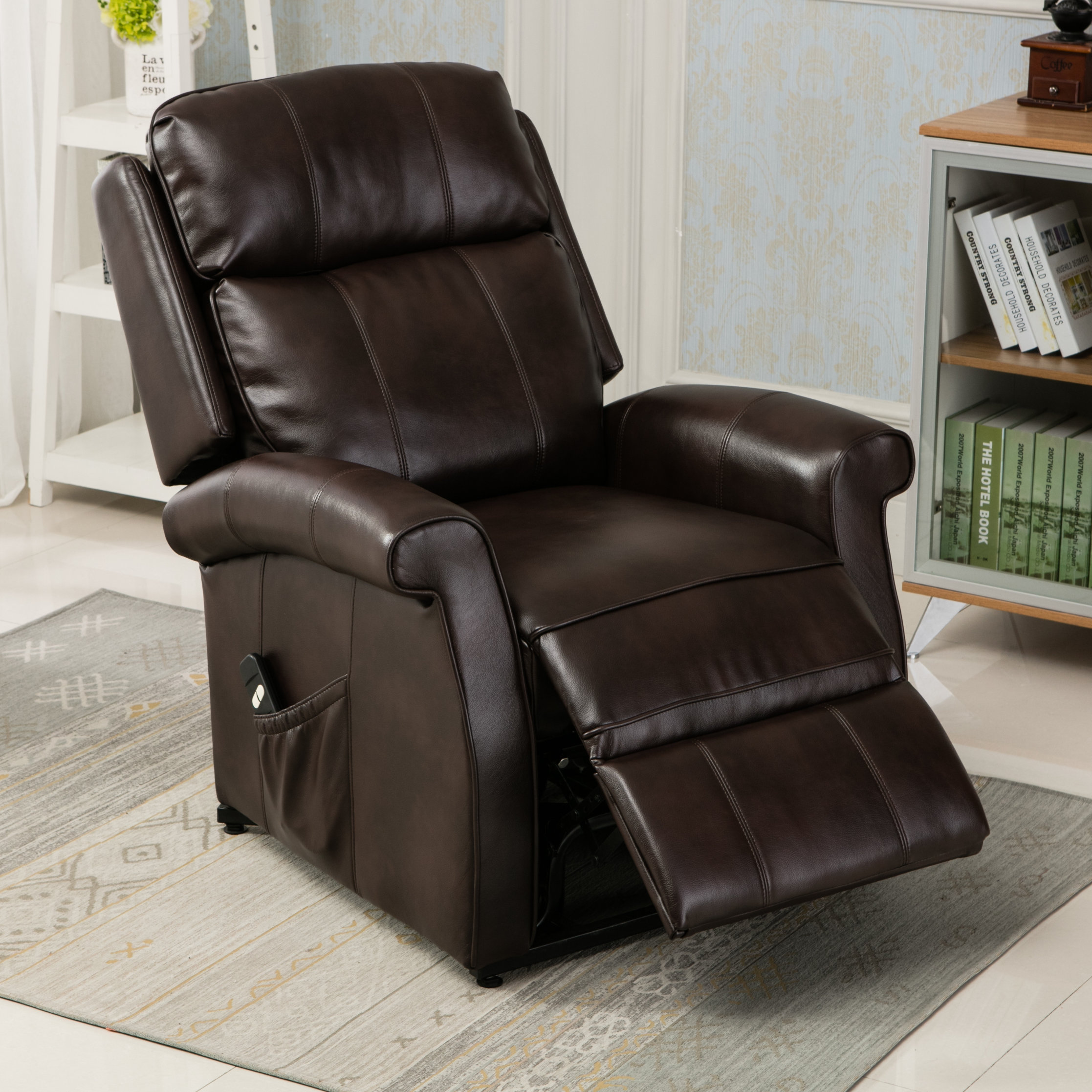 Latitude Run® Nojus 34.5'' Wide Faux Leather Power Lift Assist Recliner