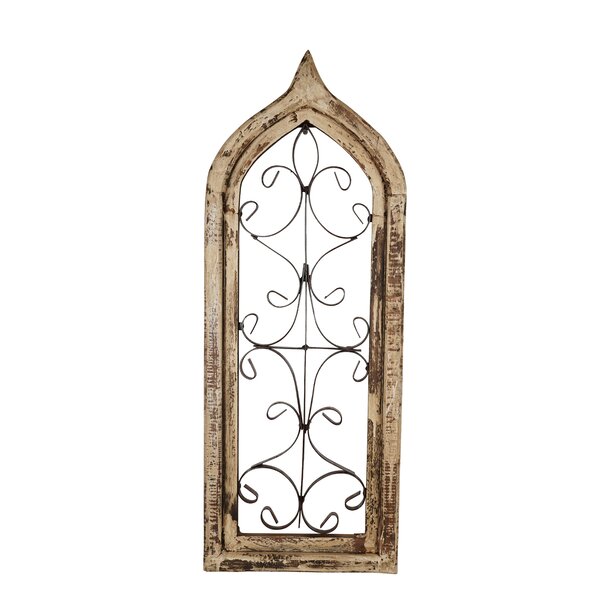 Wood Church Cathedral Window Frame Gothic Arched Faux Frame Wall Decor 52"Lx28"W