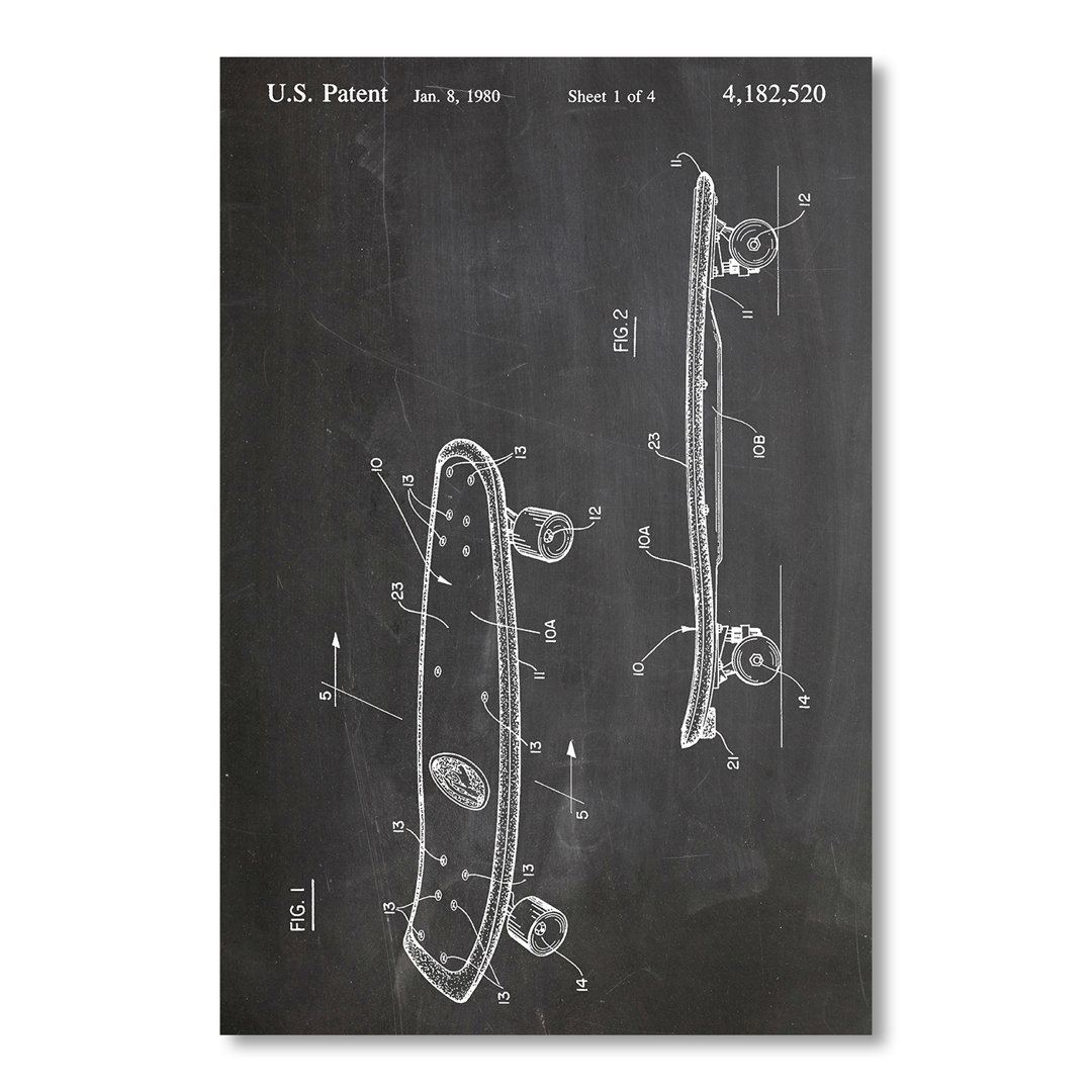 East Urban Home Poster Skateboard 1980, Grafikdruck von House of Borders Größe: 42 cm H x 30 cm B x 0,1 cm T