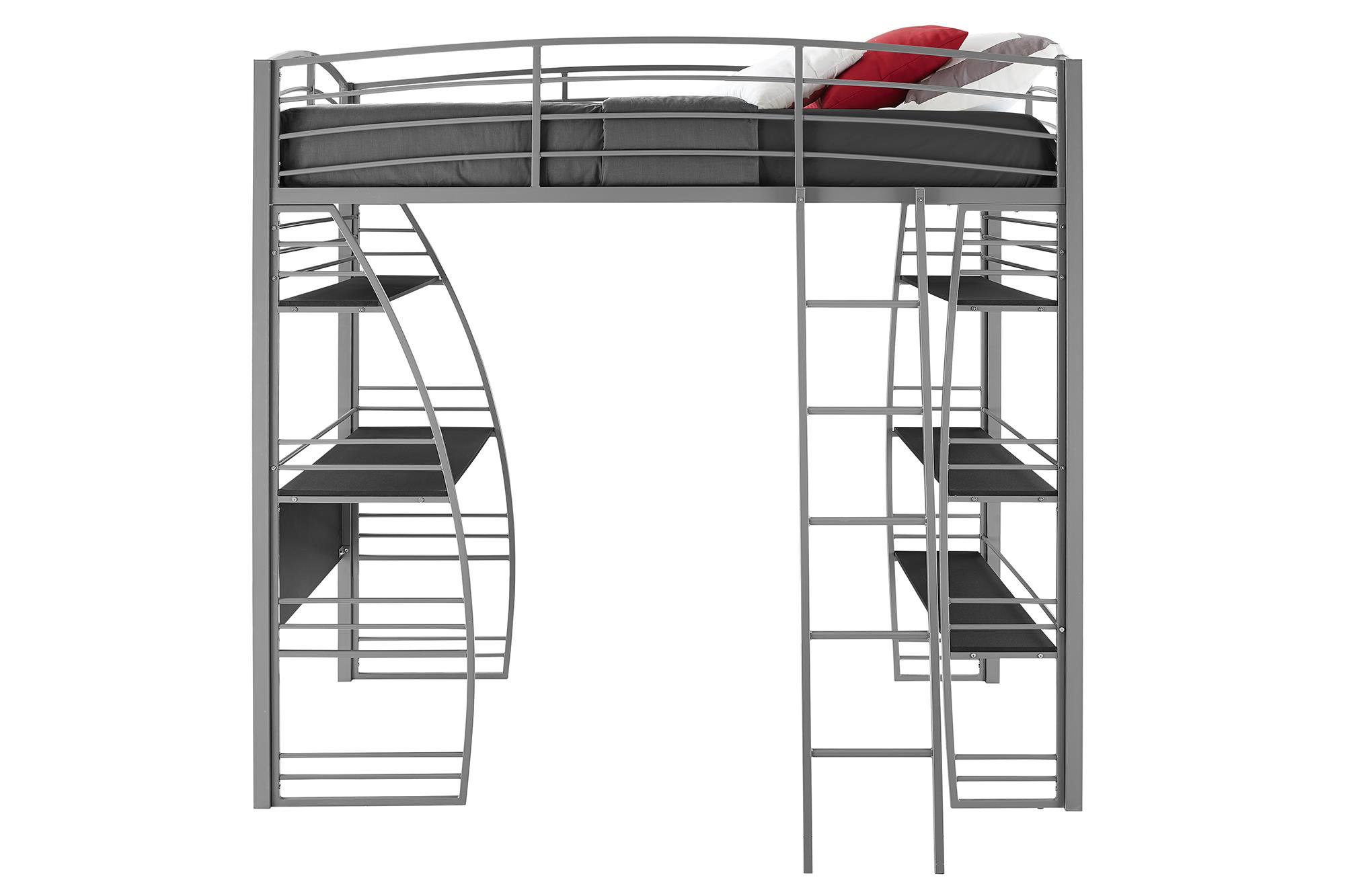 Isabelle & Max™ Agastya Twin Metal Loft Bed with Bookcase by Isabelle