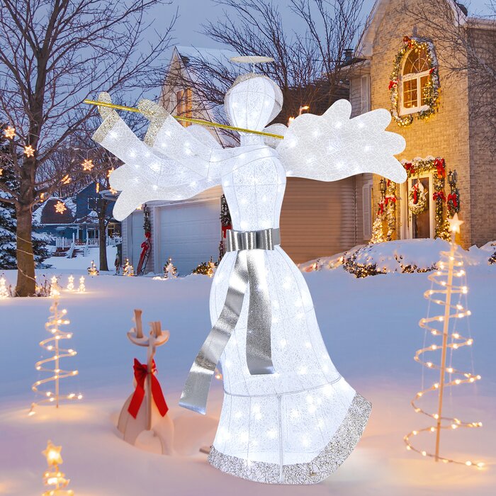 The Holiday Aisle® Angel Christmas Decoration Lighted Display & Reviews ...
