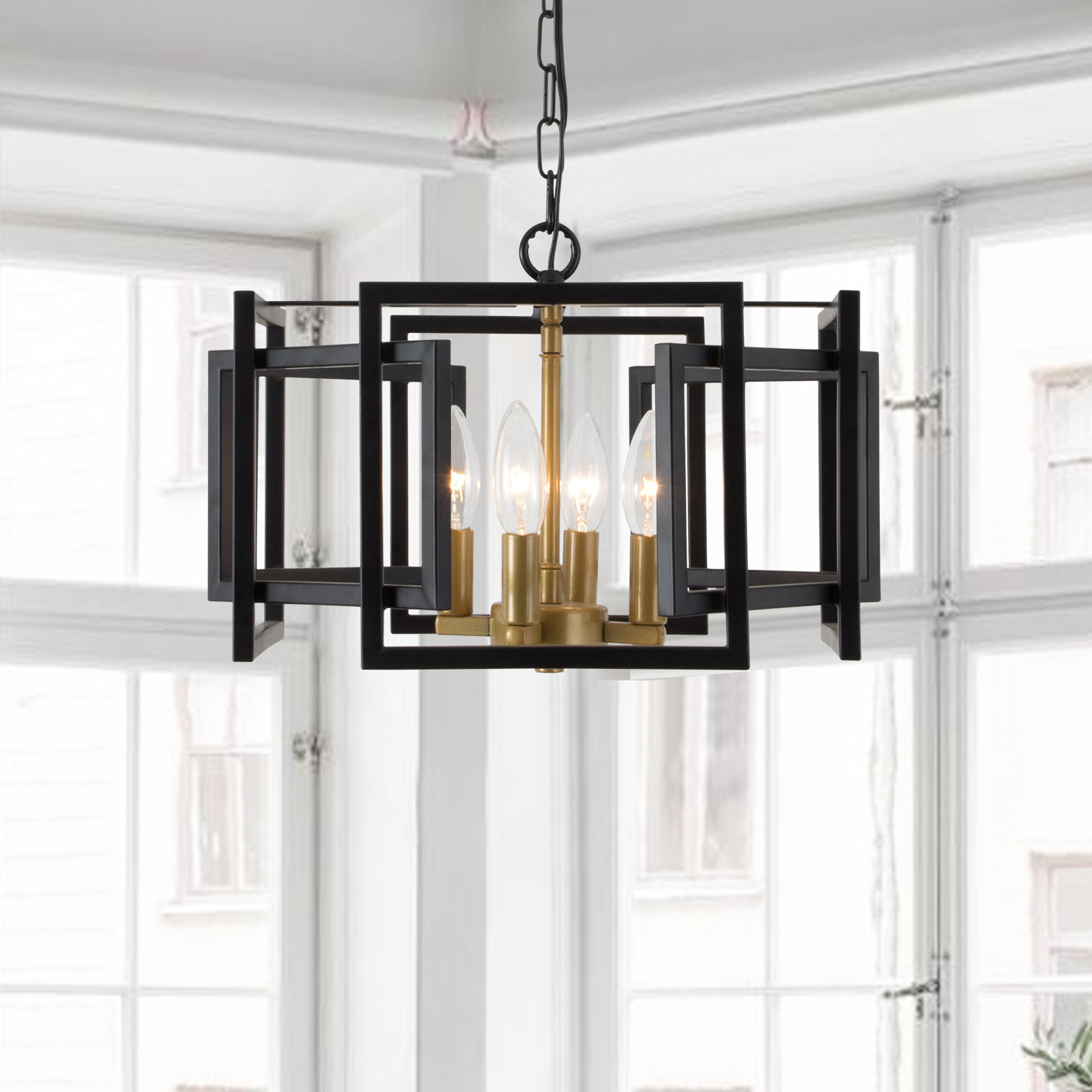 Mercer41 Hartlee 4 - Light Dimmable Square / Rectangle Chandelier | Wayfair