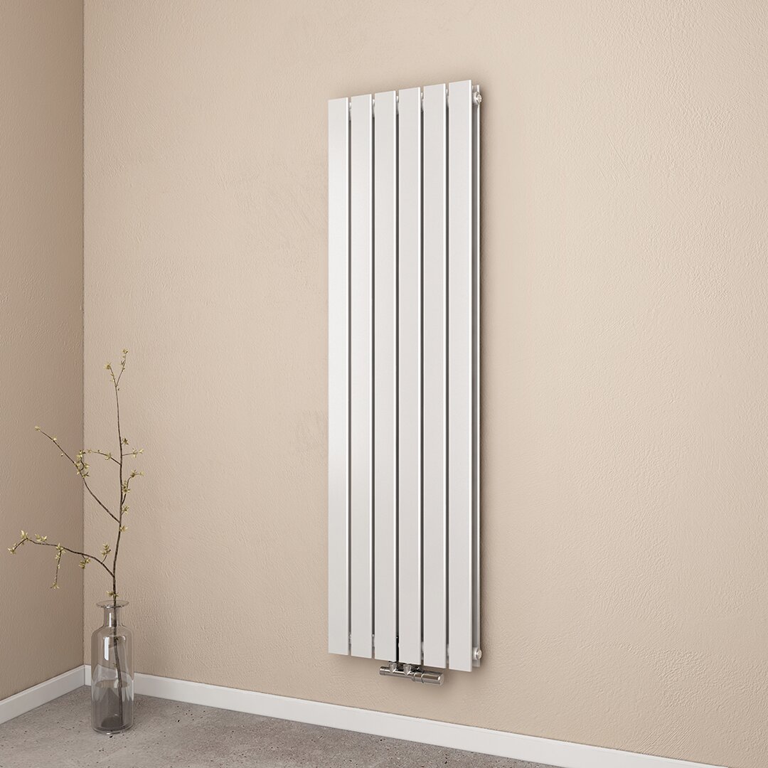 Vertical radiator design panel radiator 1600X460mm anthracite flat double layer middle connection heating 1490W white
