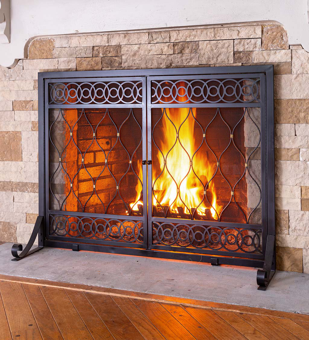 Plow & Hearth Large East Bay 1 Panel Steel Fireplace Screen Wayfair