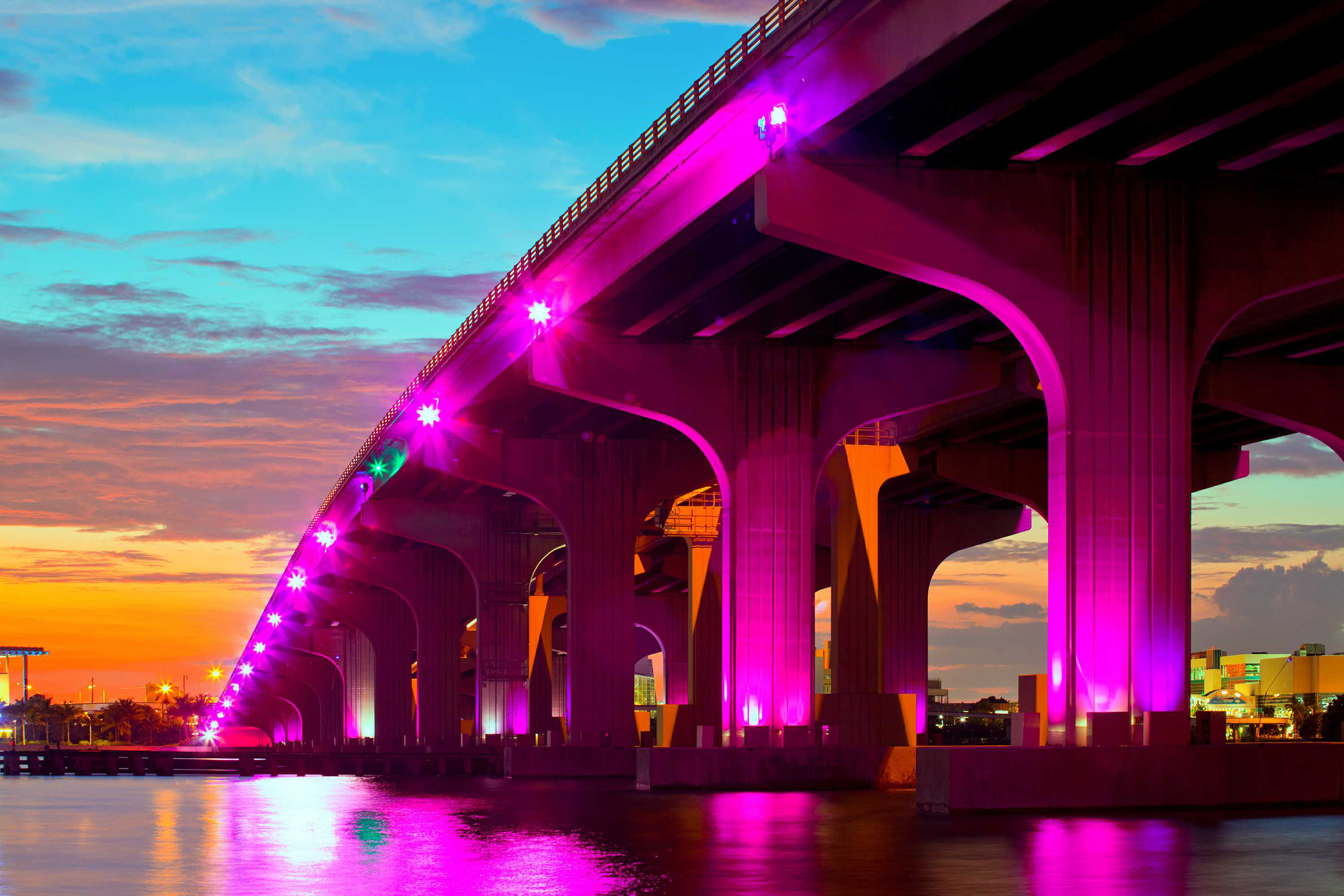 Ebern Designs Miami Florida At Sunset by Fotomak Print Wayfair