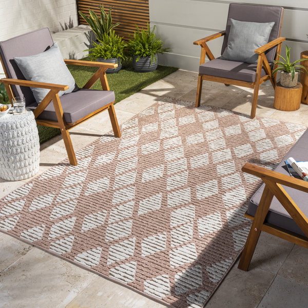 Langley Street Benge Rose/Khaki Indoor/Outdoor Rug | Wayfair