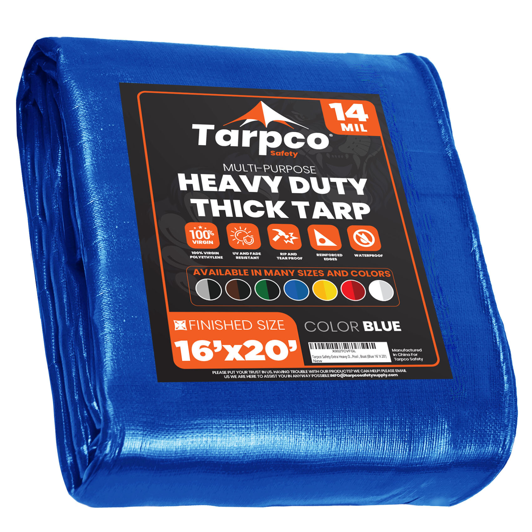 by Xpose Safety Rot 15 x 40 Super Heavy Duty 16 Mil Brown Poly Tarp Cover Thick Waterproof Rip and Tear Proof Tarpaulin with Grommets and Reinforced Edges UV Resistant 