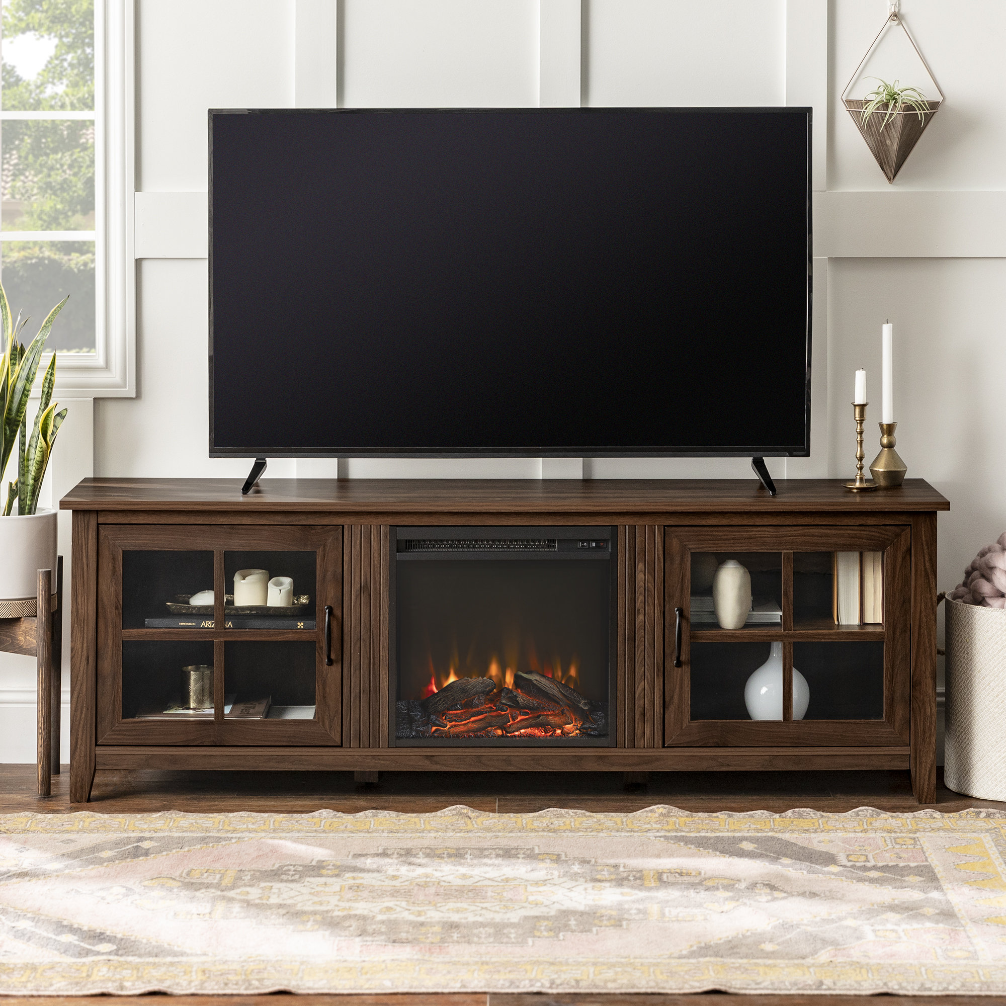 Charlton Home® Dake TV Stand for TVs up to 78" with Fireplace Included