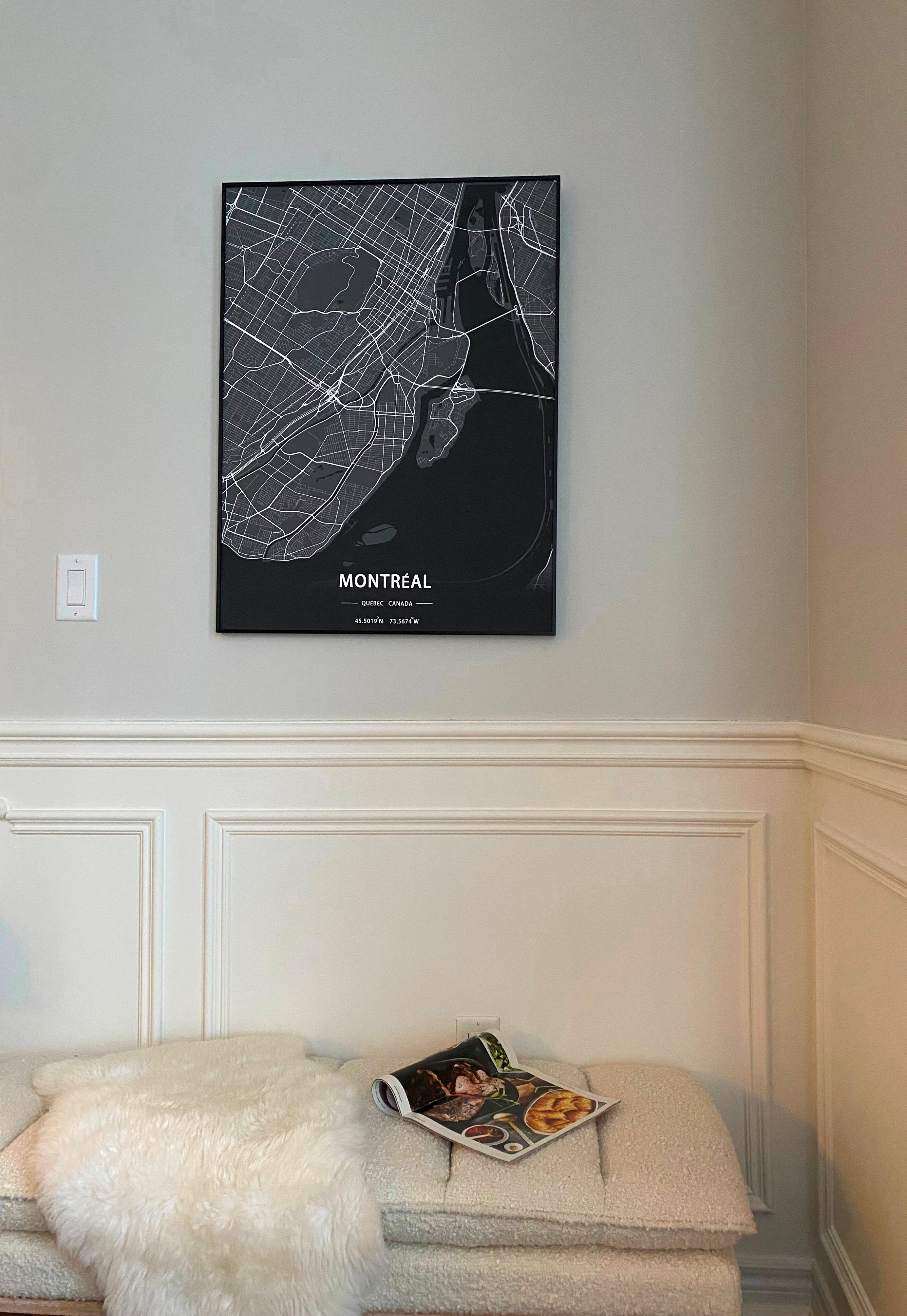 17 Stories Montreal Map Picture Frame Graphic Art Wayfair