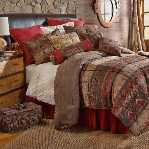 QUICK SHIPPING!! Chocolate  Embroidery  Western Star Luxury comforter Suede Set 
