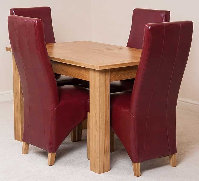 Riback Kitchen Dining Set with 4 Chairs red