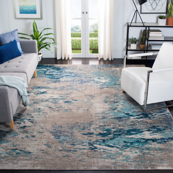 TEAL BLUE Modern Contemporary Affordable Quality Durable Easycare Rugs 30%OFF 