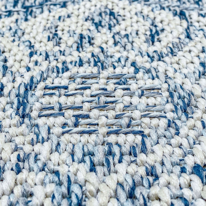 Bungalow Rose Cream/Blue Indoor/Outdoor Rug & Reviews | Wayfair