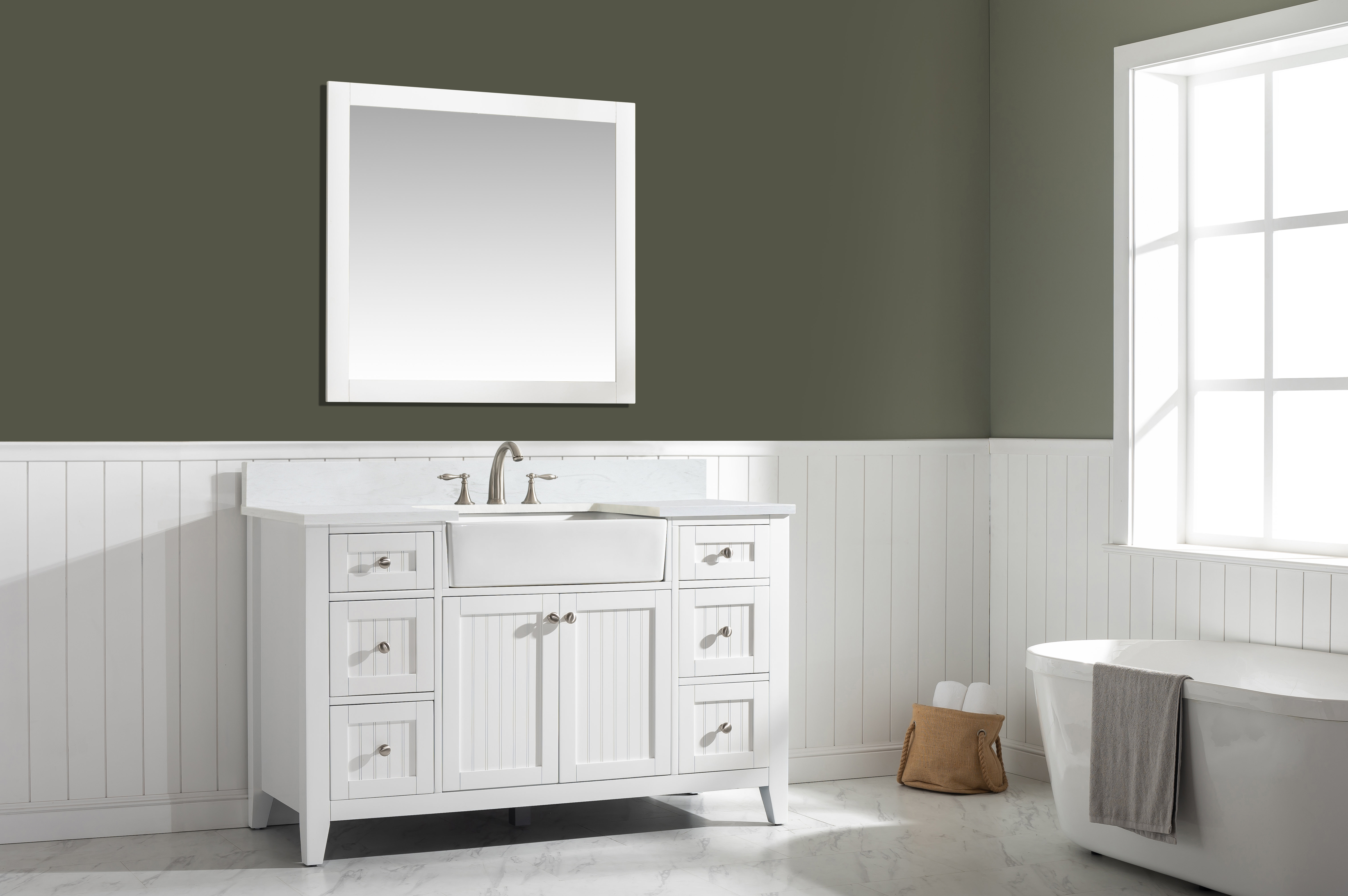 Longshore Tides Burbank 54'' Freestanding Single Bathroom Vanity with