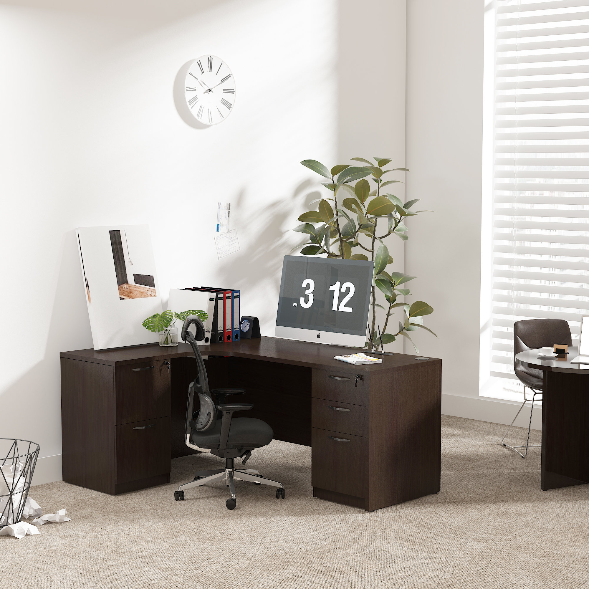 Wade Logan® Ashmin 66.93'' Lshaped Left Handed Desk with File