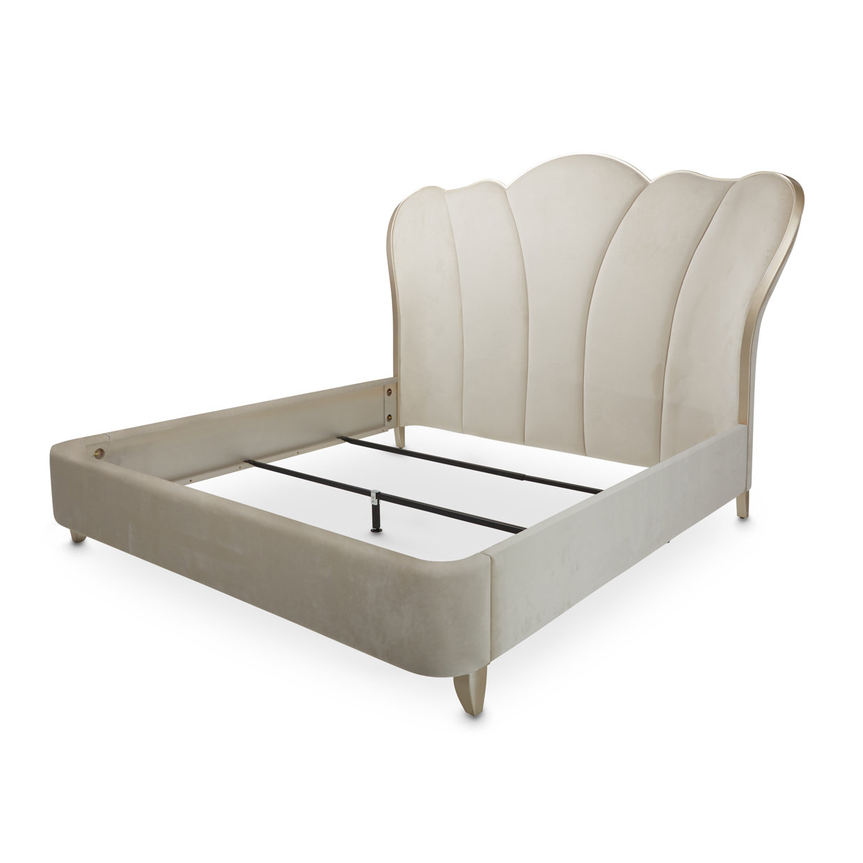 Michael Amini Villa Cherie Velvet Channel Tufted Bed Wayfair