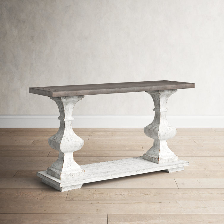 Sedona Traditional Brown Wood Sofa Table with Storage Shelves
